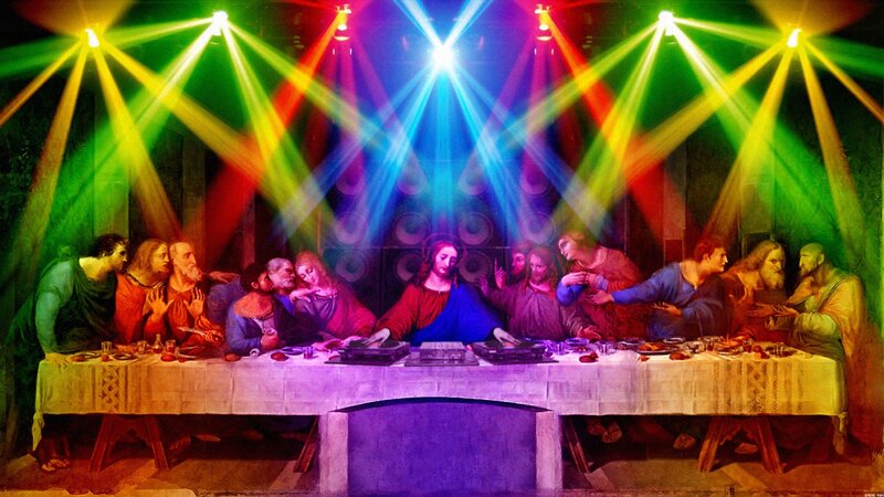 Last Supper with DJ Equipment — Green