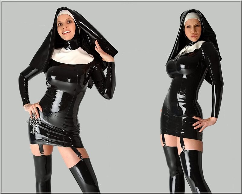 latex nun costume