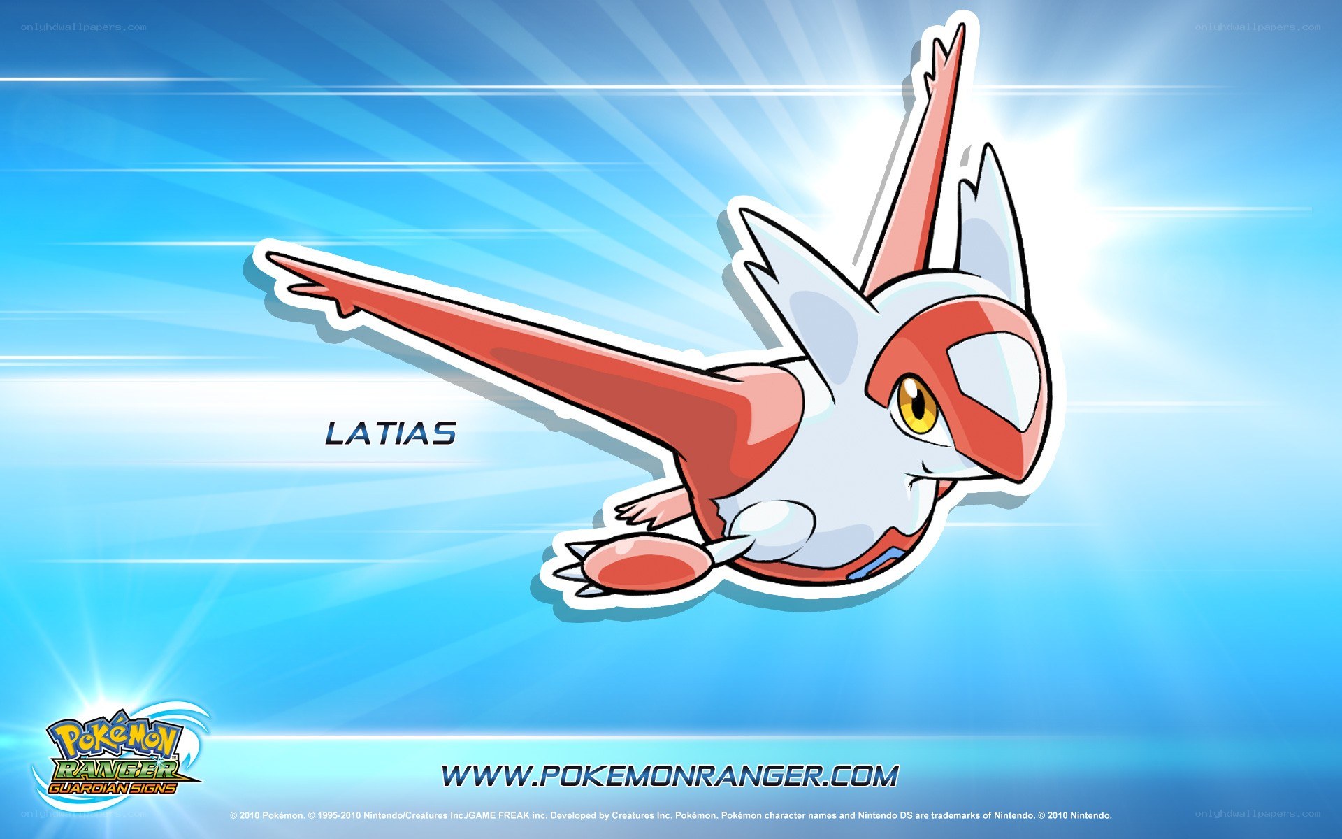 Latias flying in the sky