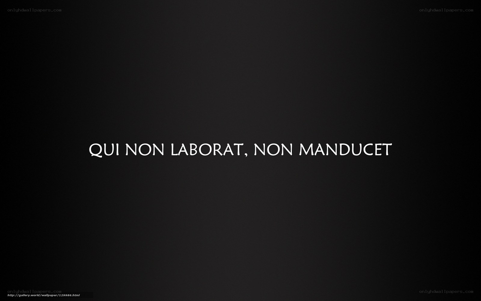 Latin quote on black background