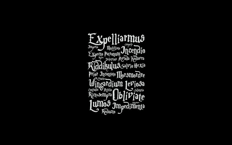 Latin Spellings on Black Background