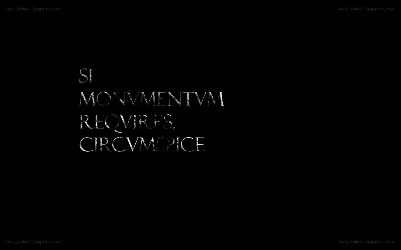Latin text on black background