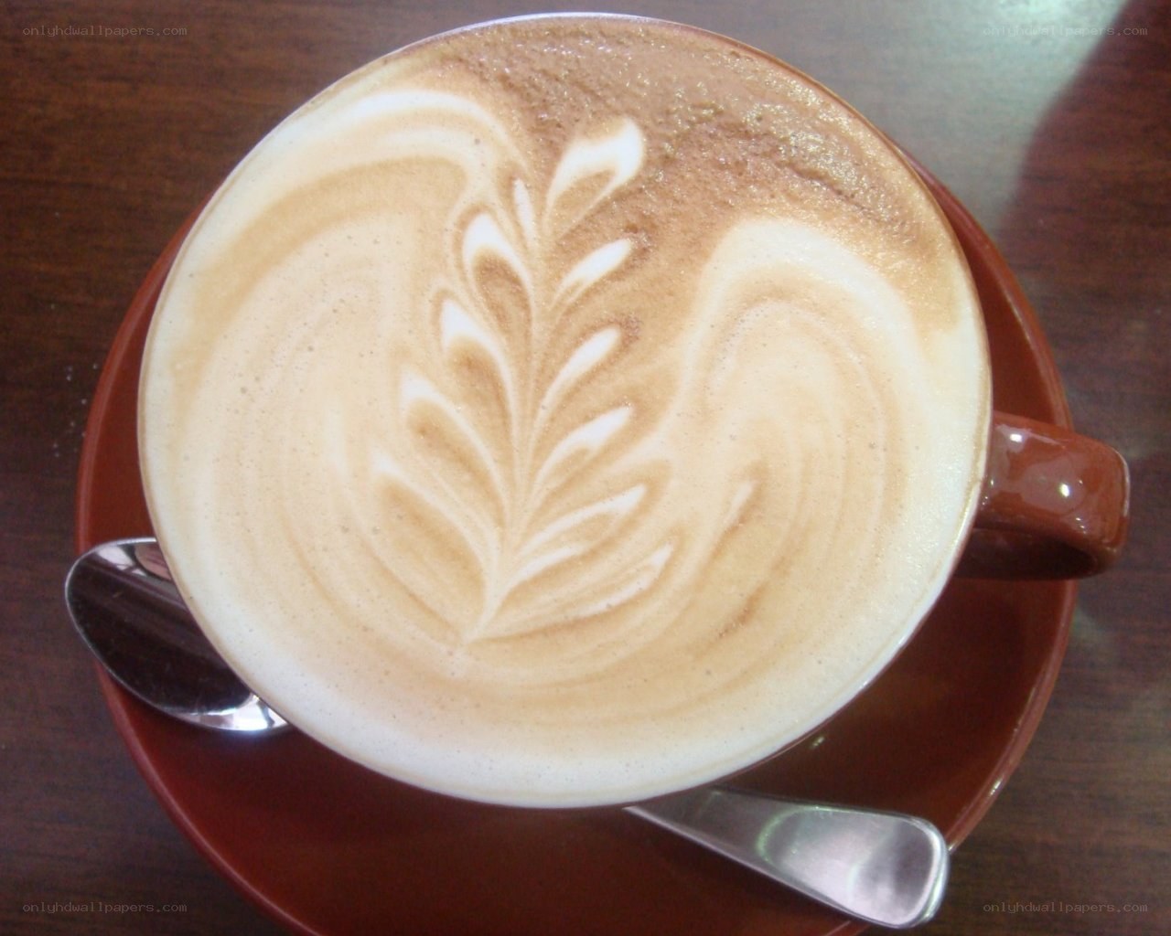 Latte art coffee cup