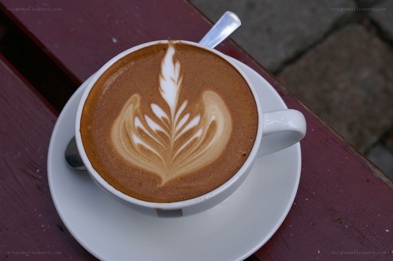 Latte art coffee cup