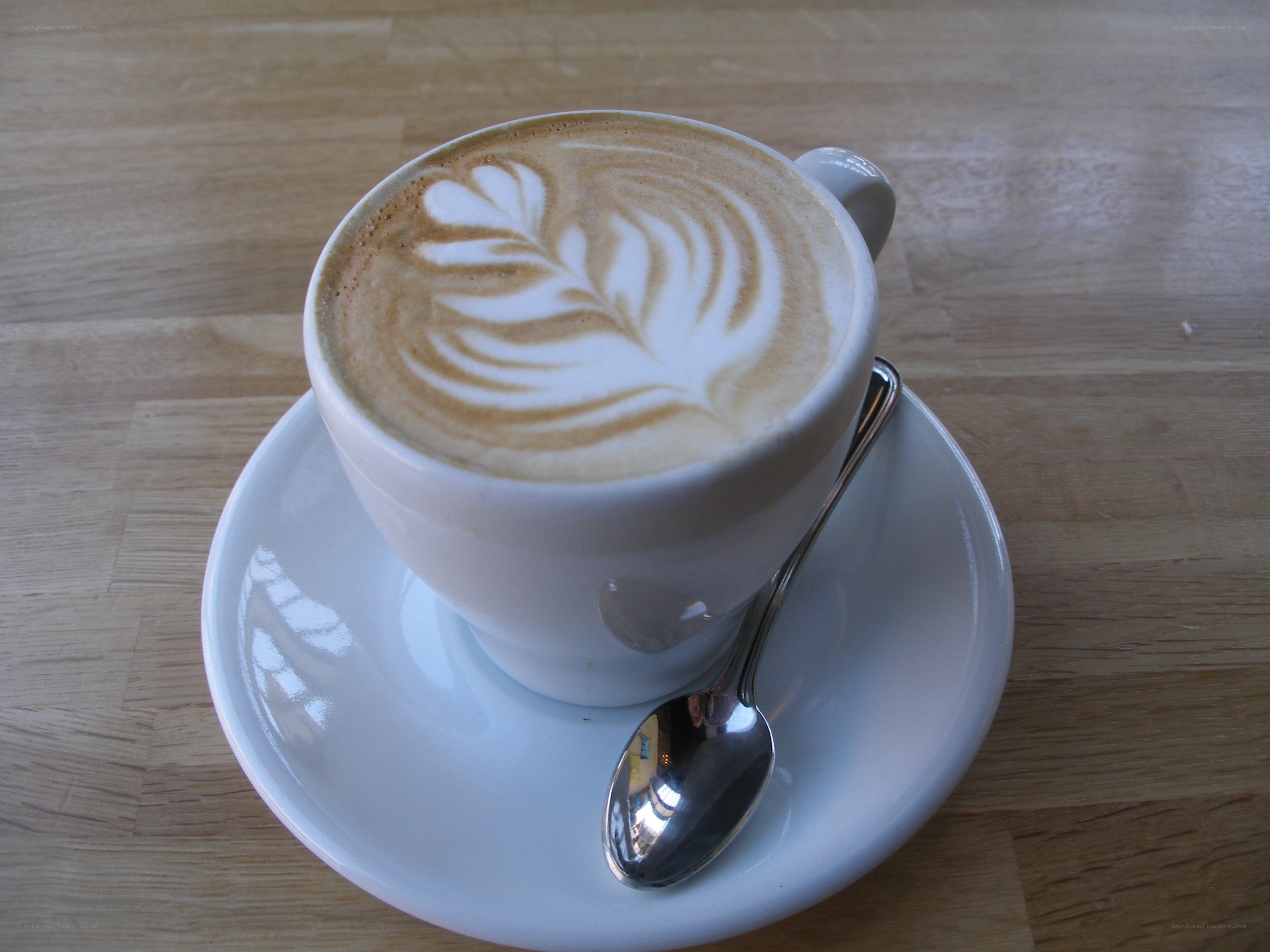 Latte art coffee cup