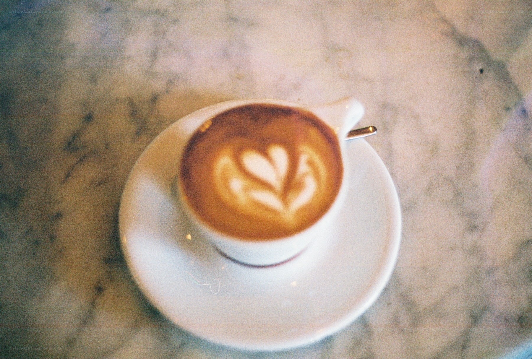 Latte art coffee cup