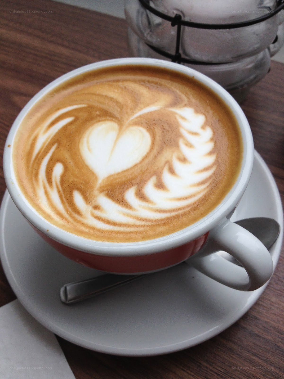 Latte art coffee cup