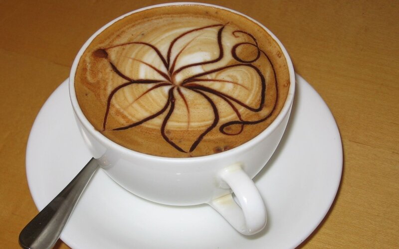 Latte Art Coffee Cup — Brown, Calm, Photograph