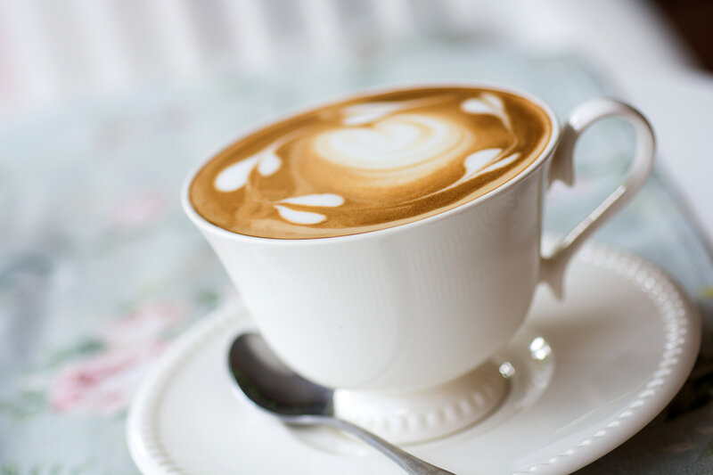 Latte Art in White Cup — Calm