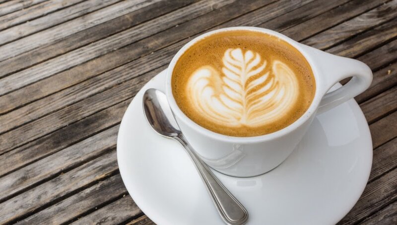 Latte Art in White Cup