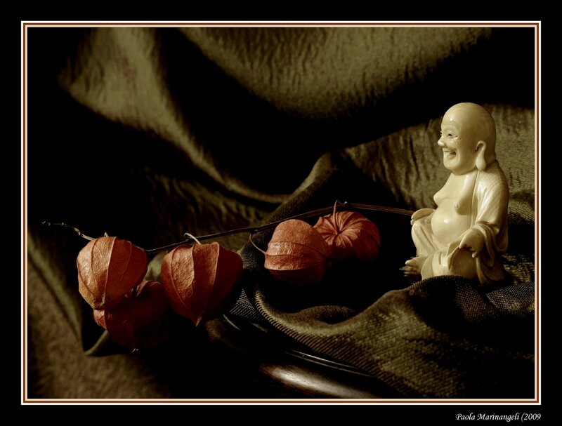 Laughing Buddha Figurine — Brown