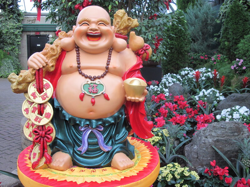 Laughing Buddha Statue — Red