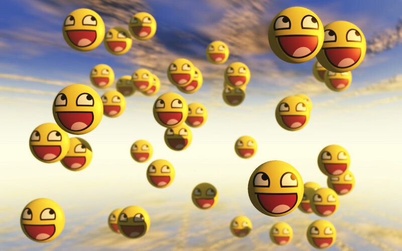 Laughing emoji clouds