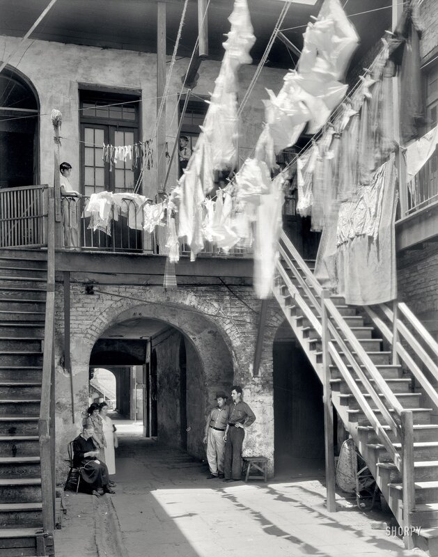 Laundry in a courtyard