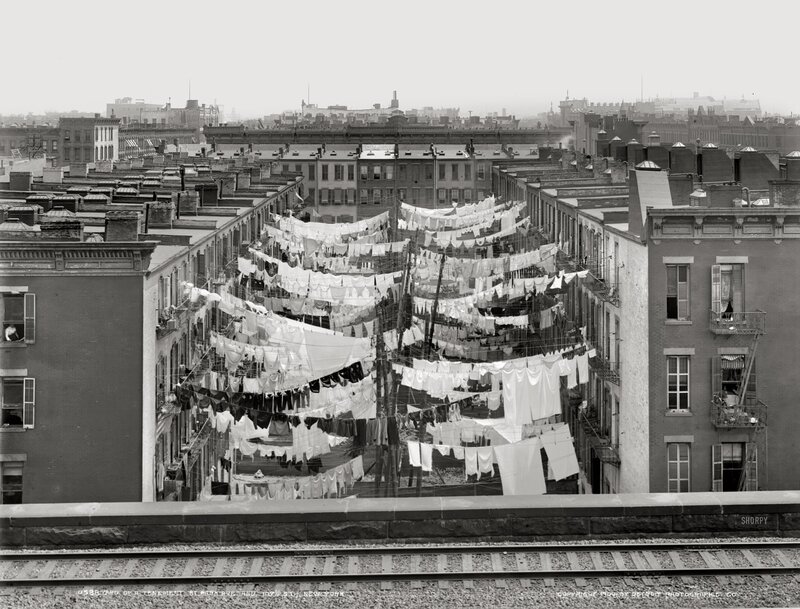 Laundry lines in New York tenements