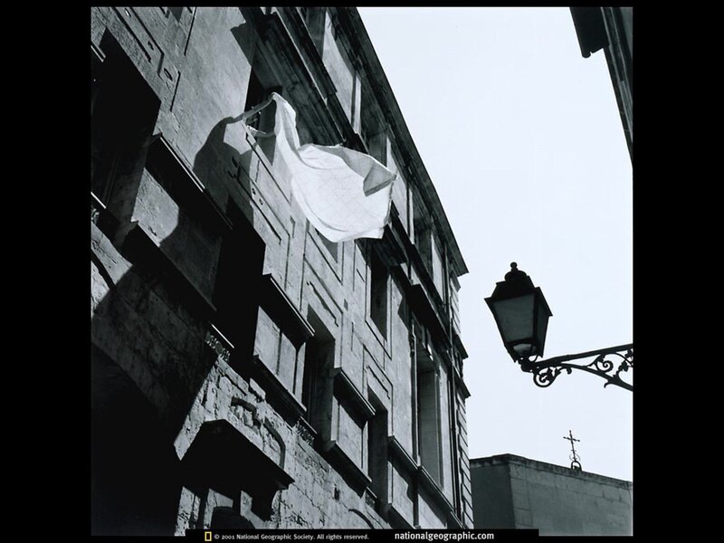 Laundry on a city street
