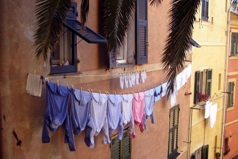 Laundry on a Clothesline — Brown