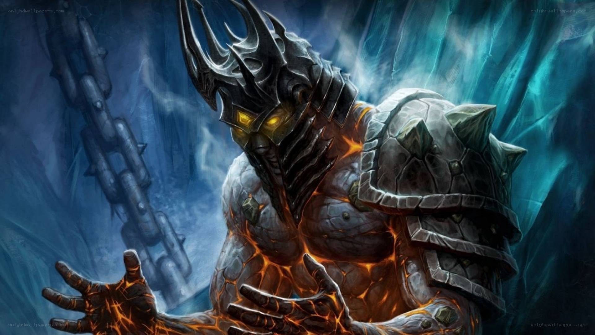 lava-armored warrior in ice cave