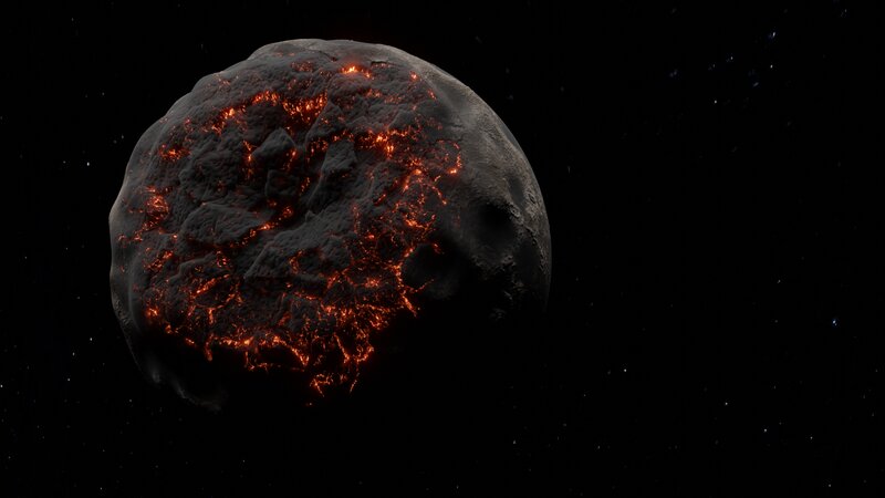 Lava-covered Asteroid
