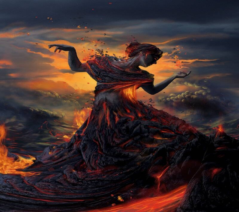 Lava-covered Figure