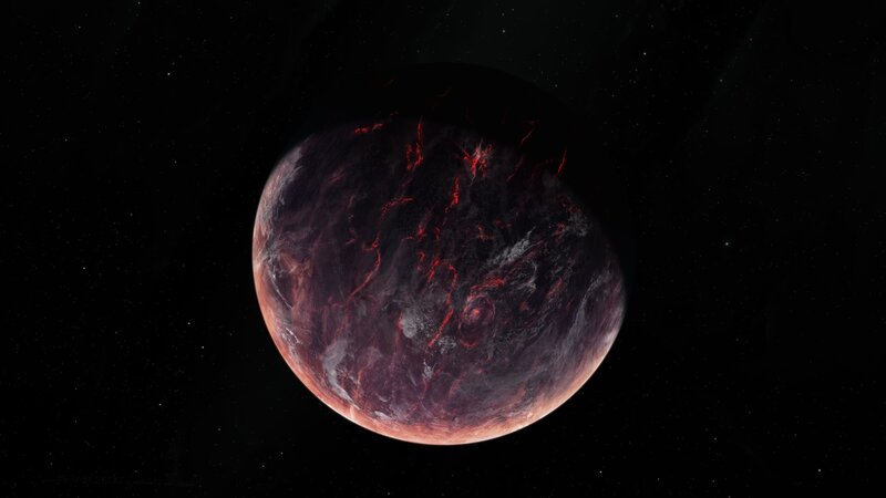 Lava-covered Planet — Black