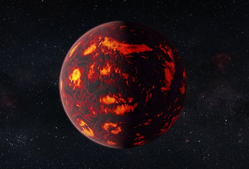 Lava-covered Planet — Red