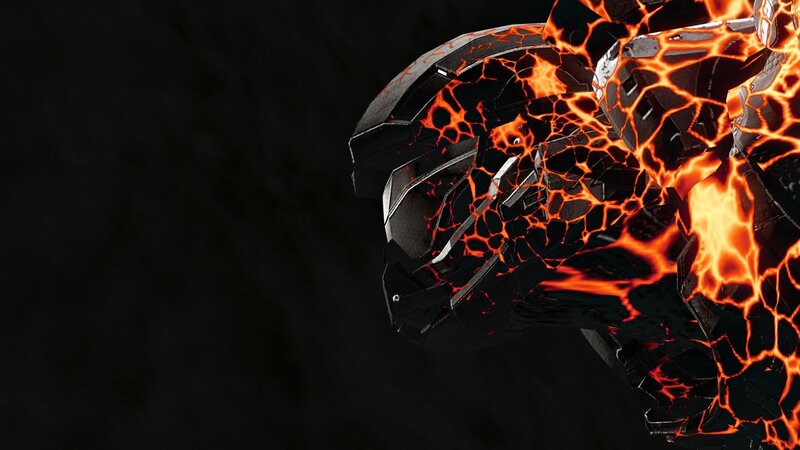 lava-covered robot helmet