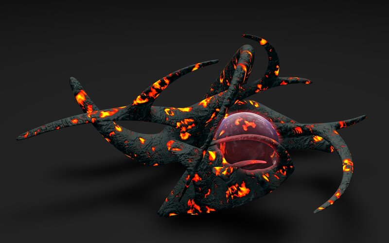 lava creature with glowing core