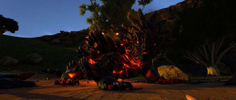 Lava Dragon on Ground