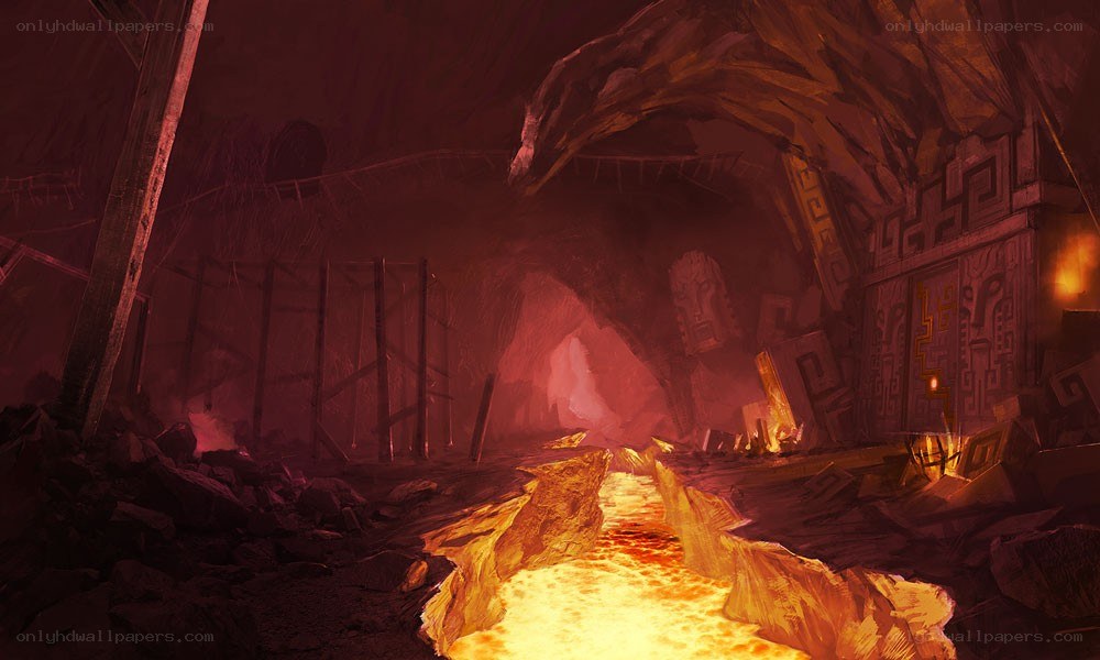 lava-filled cave ruin