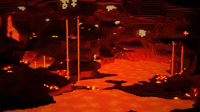 Lava-filled Cavern — Red, Dramatic, Pixel Art