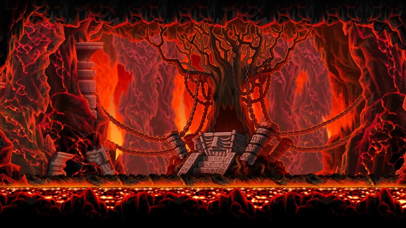 Lava-filled Cavern — Red, Dramatic