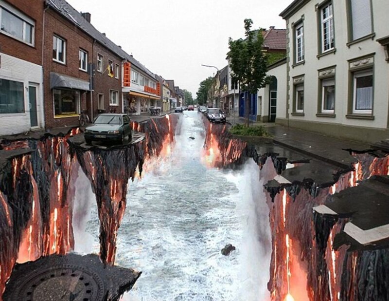 Lava Fissure in Street