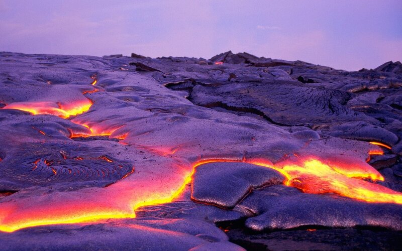Lava flow at dusk