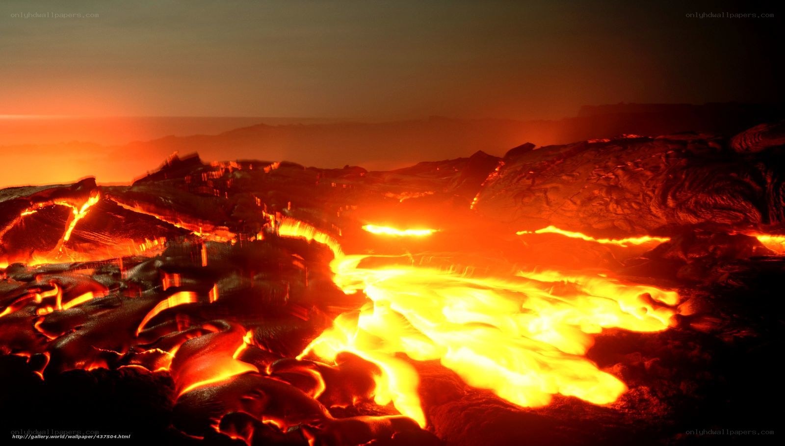 Lava flow at dusk