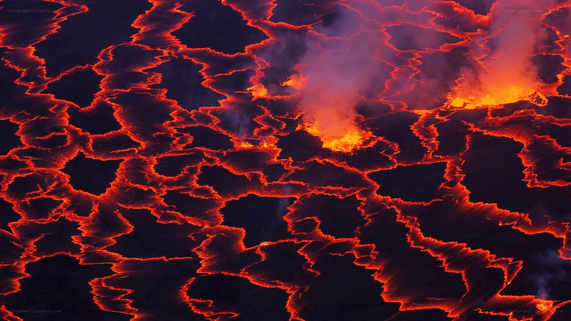 Lava flow from above