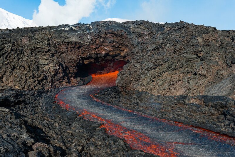 Lava flow from volcanic vent