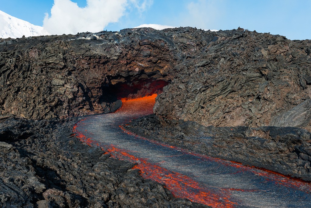 Lava flow from volcanic vent