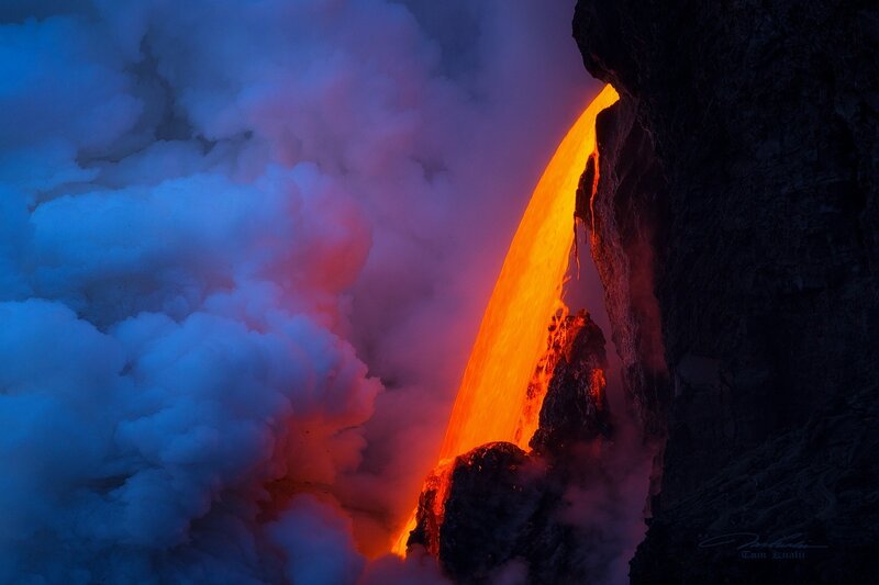 Lava Flow from Volcano — Orange