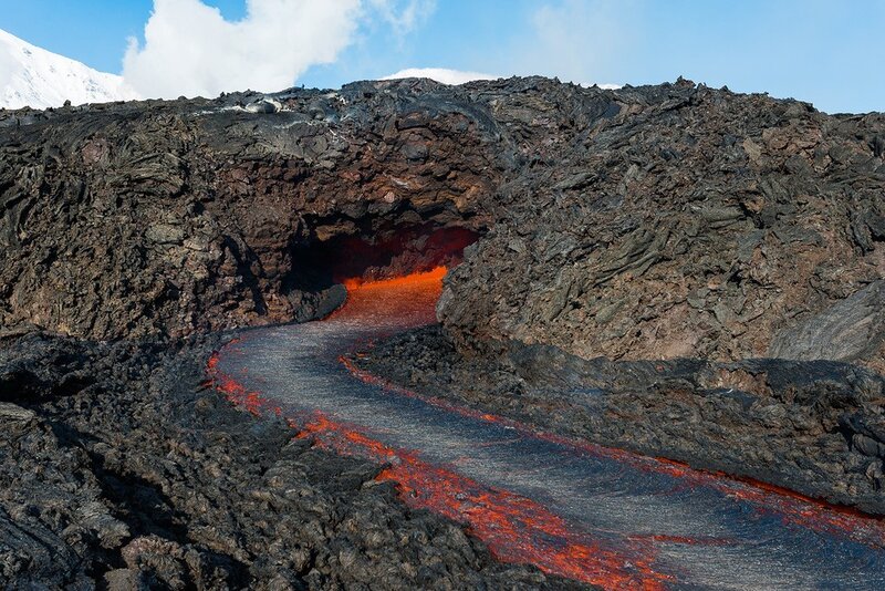 Lava Flow in Cave — Black, Dramatic