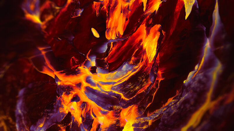 Lava Flow in Cave — Red