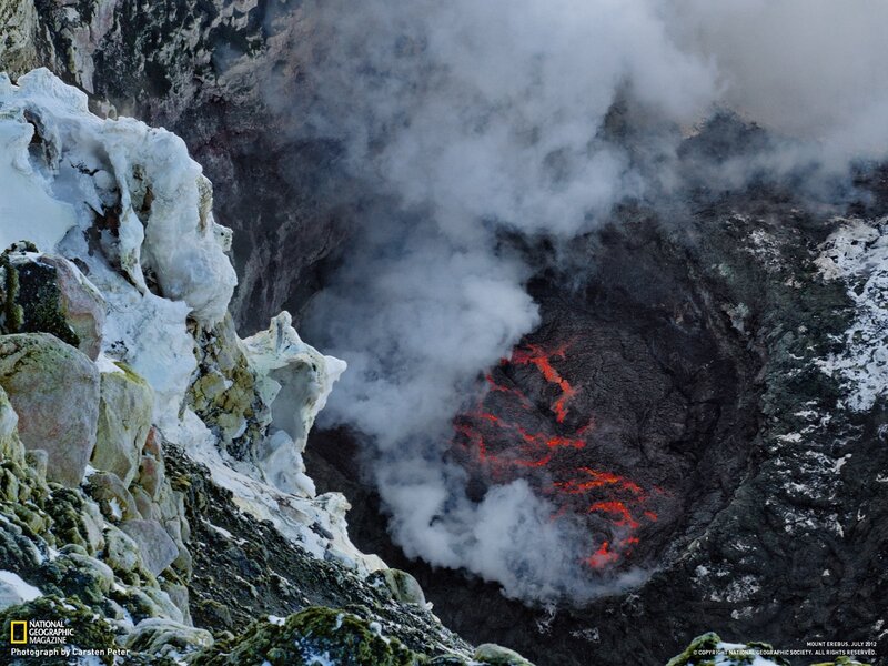Lava Flow in Crater — Gray