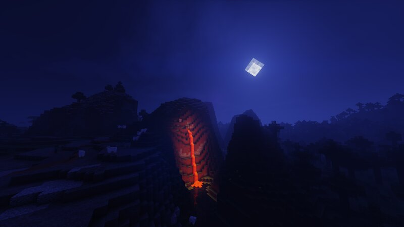 Lava Flow in Mountain — Blue