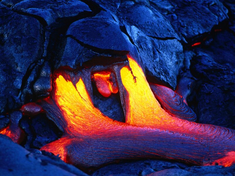 Lava Flow in Rock — Red