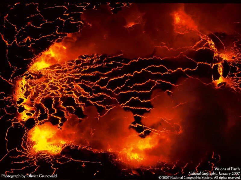 Lava Flow in Volcano