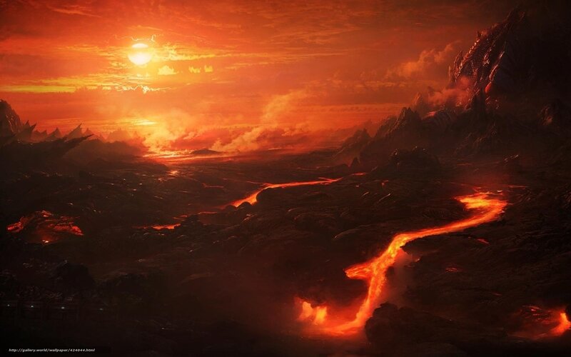 lava flow on alien planet