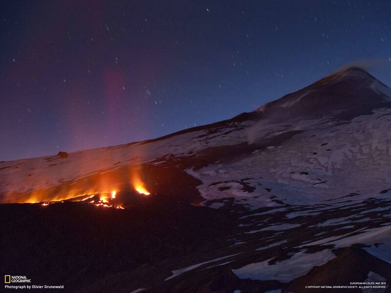 Lava Flow on Mountain — Black
