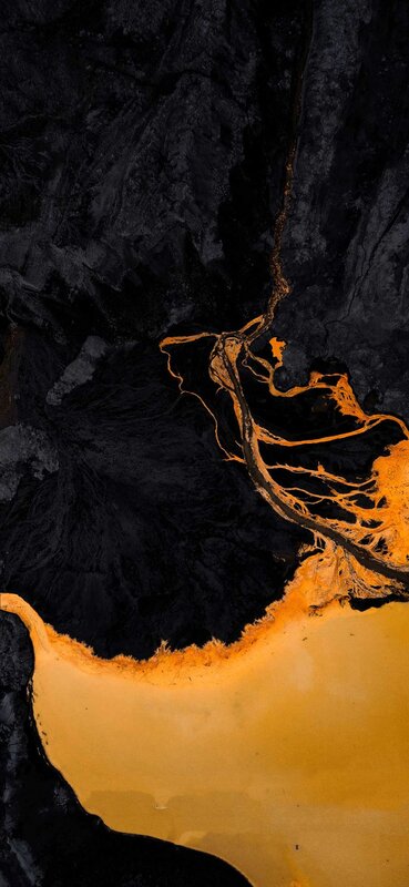 Lava Flow on Rock — Black, Dramatic, Photograph