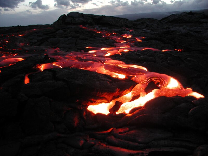 Lava Flow on Rock — Red, Dramatic, Sunset