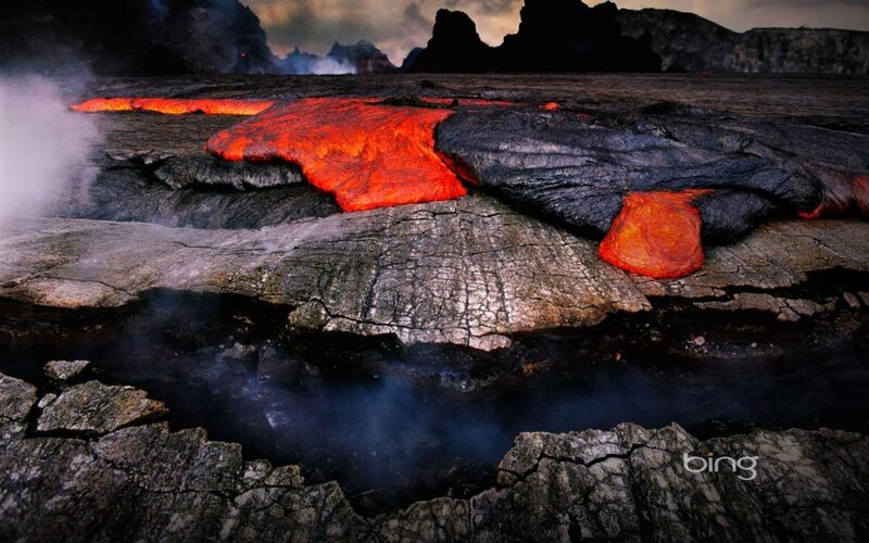 Lava Flow on Rock — Red, Dramatic